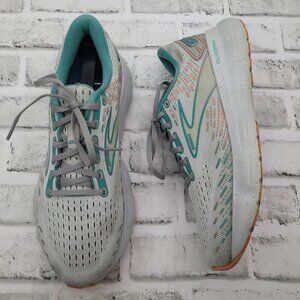 Brooks Glycerin 20 Running Sneakers WIDE Women's Size 10 Gray Teal Coral - READ